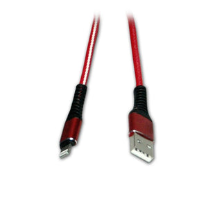 USB Cable For iPhone Hi-Tensile Fast Charging Data Cable Quick Charger for apple device (Red)