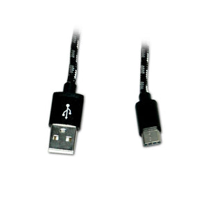 Nylon Braided Type-C to Type-A (5V 3A) 1.5 Meter Long and Fast Charging Data Cable for USB-C Smartphones (Black)