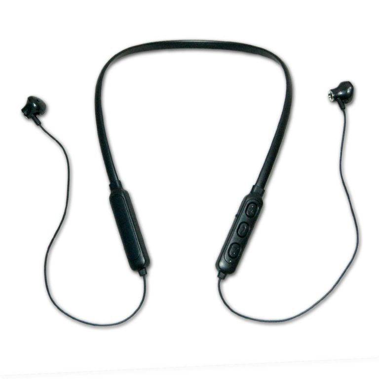 Sports Bluetooth Earphone Neck Bluetooth Headset 5.0 Bass Waterproof Headphone Built-in Mic (Black)