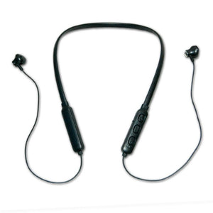 Sports Bluetooth Earphone Neck Bluetooth Headset 5.0 Bass Waterproof Headphone Built-in Mic (Black)